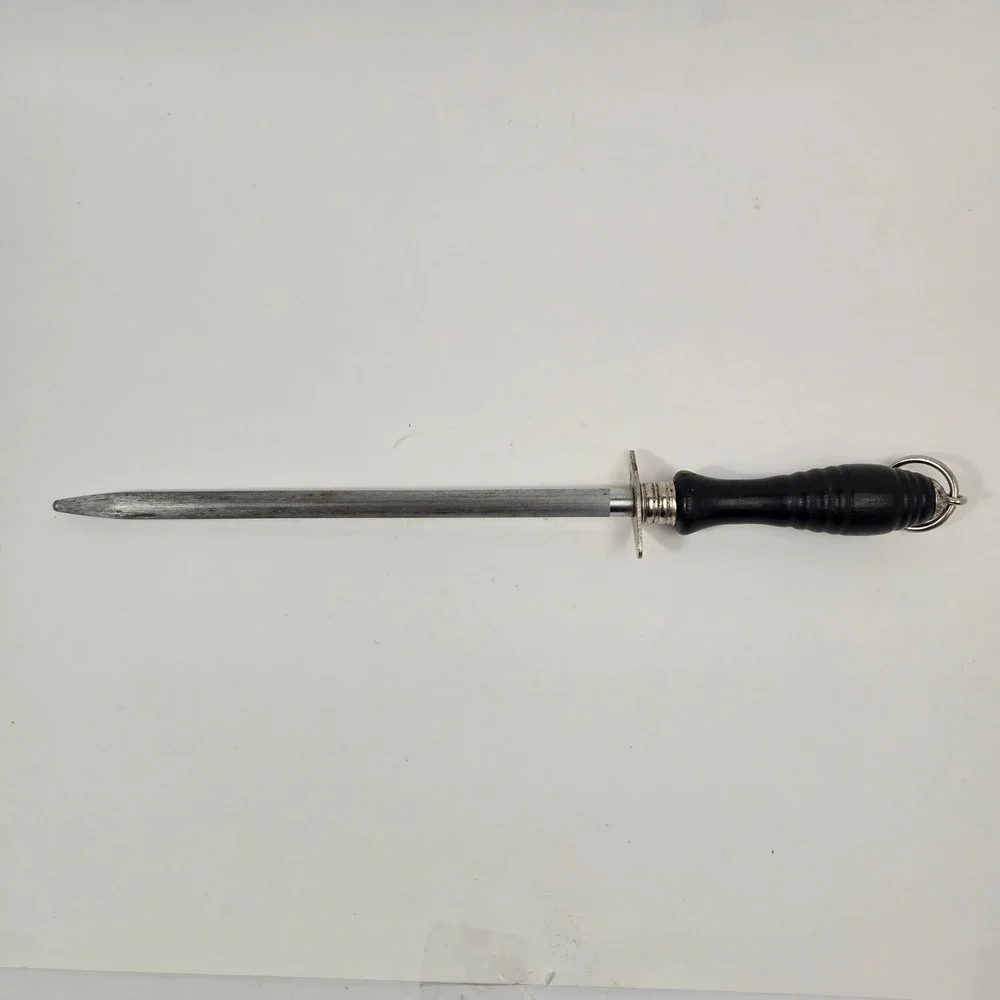 Chrom-Diamant Solingen Germany Vintage Knife Sharpening Steel Black Wood Handle